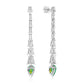 Suzy Levian Sterling Silver Gala Large Pear Shape Green & Multi-Cut White Cubic Zirconia Drop Earrings