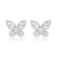 Suzy Levian Sterling Silver Gala White Cubic Zirconia Pave Butterfly Cluster Earrings