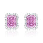Suzy Levian Sterling Silver Gala Firework Emerald Cut Pink & White Cubic Zirconia Multi-Cut Earrings
