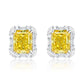 Suzy Levian Sterling Silver Gala Firework Emerald Cut Yellow & White Cubic Zirconia Multi-Cut Earrings