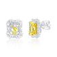 Suzy Levian Sterling Silver Gala Firework Emerald Cut Yellow & White Cubic Zirconia Multi-Cut Earrings