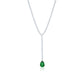 Suzy Levian Sterling Silver Gala Green Pear-Cut & White Cubic Zirconia Lariat Tennis Necklace