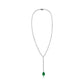 Suzy Levian Sterling Silver Gala Green Pear-Cut & White Cubic Zirconia Lariat Tennis Necklace