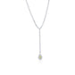 Suzy Levian Sterling Silver Gala White Pear-Cut & White Cubic Zirconia Lariat Tennis Necklace