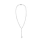 Suzy Levian Sterling Silver Gala White Pear-Cut & White Cubic Zirconia Lariat Tennis Necklace