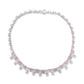 Suzy Levian Sterling Silver Gala Firework Pink & White Multi-Cut Cubic Zirconia Tennis Necklace