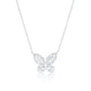 Suzy Levian Sterling Silver Gala Yellow & White Cubic Zirconia Pave Butterfly Cluster Necklace