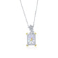 Suzy Levian Sterling Silver Gala Firework Emerald Cut Purple & White Cubic Zirconia Pendant Necklace