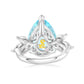 Suzy Levian Sterling Silver Gala Large Pear Shape Firework Aqua Cubic Zirconia Engagement Ring
