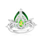 Suzy Levian Sterling Silver Gala Large Pear Shape Firework Green Cubic Zirconia Engagement Ring