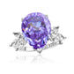 Suzy Levian Sterling Silver Gala Large Pear Shape Firework Purple Cubic Zirconia Engagement Ring