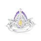 Suzy Levian Sterling Silver Gala Large Pear Shape Firework Purple Cubic Zirconia Engagement Ring