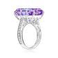 Suzy Levian Sterling Silver Gala Large Emerald Cut Firework Purple Cubic Zirconia Engagement Ring