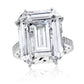 Suzy Levian Sterling Silver Gala Large Emerald Cut Firework White Cubic Zirconia Engagement Ring