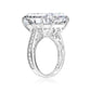 Suzy Levian Sterling Silver Gala Large Emerald Cut Firework White Cubic Zirconia Engagement Ring