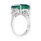 Suzy Levian Sterling Silver Gala Large Emerald Cut Green Cubic Zirconia Engagement Ring