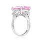 Suzy Levian Sterling Silver Gala Firework Emerald Cut Pink Cubic Zirconia Engagement Ring