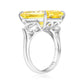 Suzy Levian Sterling Silver Gala Firework Elongated Emerald Cut Yellow Cubic Zirconia Engagement Ring