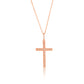 Suzy Levian 14k Rose Gold .08 cttw White Diamond Pave Cross Pendant Necklace