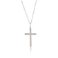 Suzy Levian 14k White Gold .08 cttw White Diamond Pave Cross Pendant Necklace