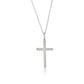 Suzy Levian 14k White Gold .08 cttw White Diamond Pave Cross Pendant Necklace