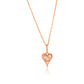 Suzy Levian 14K Rose Gold & .11 cttw Diamond Pave Elongated Heart Pendant Necklace