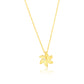 Suzy Levian 14K Yellow Gold .14 cttw Diamond Pave Curved Flower Pendant Necklace