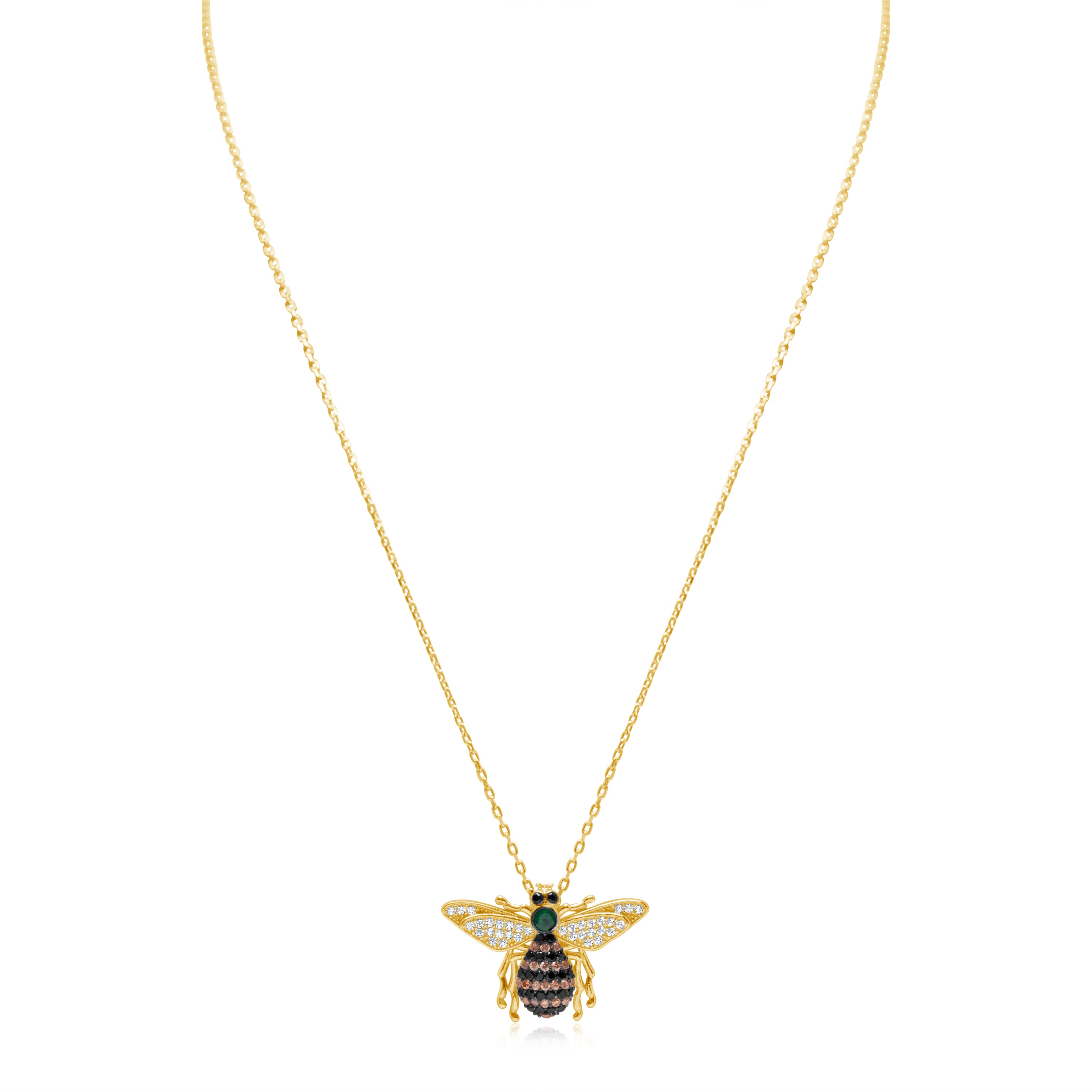 AND MARY Ceramic Jewellery Tiny Bumble Bee Necklace with Silver Chain –  Sultan's Emporium