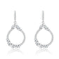 Suzy Levian White Cubic Zirconia Sterling Silver Open Pear Shape Drop Earrings