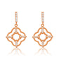 Suzy Levian Rose Sterling Silver White Cubic Zirconia Trellis Filigree Drop Dangle Earrings