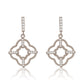 Suzy Levian Sterling Silver White Cubic Zirconia Trellis Filigree Drop Dangle Earrings