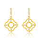 Suzy Levian Yellow Sterling Silver White Cubic Zirconia Trellis Filigree Drop Dangle Earrings