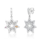 Suzy Levian White Sterling Silver White Cubic Zirconia Starburst Drop Earrings