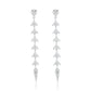 Suzy Levian Sterling Silver White Cubic Zirconia Baguette Pave Drop Dangle Earrings