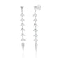 Suzy Levian Sterling Silver White Cubic Zirconia Baguette Pave Drop Dangle Earrings