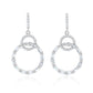 Suzy Levian Sterling Silver White Cubic Zirconia Interlocking Circle Drop Earrings