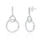 Suzy Levian Sterling Silver White Cubic Zirconia Interlocking Circle Drop Earrings