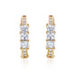 Suzy Levian Yellow Sterling Silver & White Cubic Zirconia Pave Princess Cut Huggie Hoop Earrings