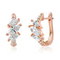 Suzy Levian Rose Sterling Silver & White Cubic Zirconia Pave Marquise Cut Huggie Hoop Earrings