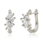 Suzy Levian White Sterling Silver & White Cubic Zirconia Pave Marquise Cut Huggie Hoop Earrings