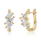 Suzy Levian Yellow Sterling Silver & White Cubic Zirconia Pave Marquise Cut Huggie Hoop Earrings