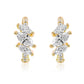 Suzy Levian Yellow Sterling Silver & White Cubic Zirconia Pave Marquise Cut Huggie Hoop Earrings
