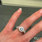 Suzy Levian White Sterling Silver White Cubic Zirconia Pave Halo Engagement Ring