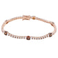 Suzy Levian Rose Sterling Silver Brown and White Cubic Zirconia Tennis Bracelet
