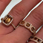 Suzy Levian Bridal Brown Cubic Zirconia with Halo Rose Sterling Silver Ring