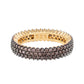 Suzy Levian Rose Sterling Silver Micro-Pave Brown Cubic Zirconia Eternity Band