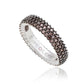 Suzy Levian White Sterling Silver Micro-Pave Brown Cubic Zirconia Eternity Band