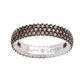 Suzy Levian White Sterling Silver Micro-Pave Brown Cubic Zirconia Eternity Band