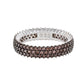 Suzy Levian White Sterling Silver Micro-Pave Brown Cubic Zirconia Eternity Band
