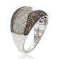 Suzy Levian Sterling Silver Brown and White Cubic Zirconia Anniversary Ring